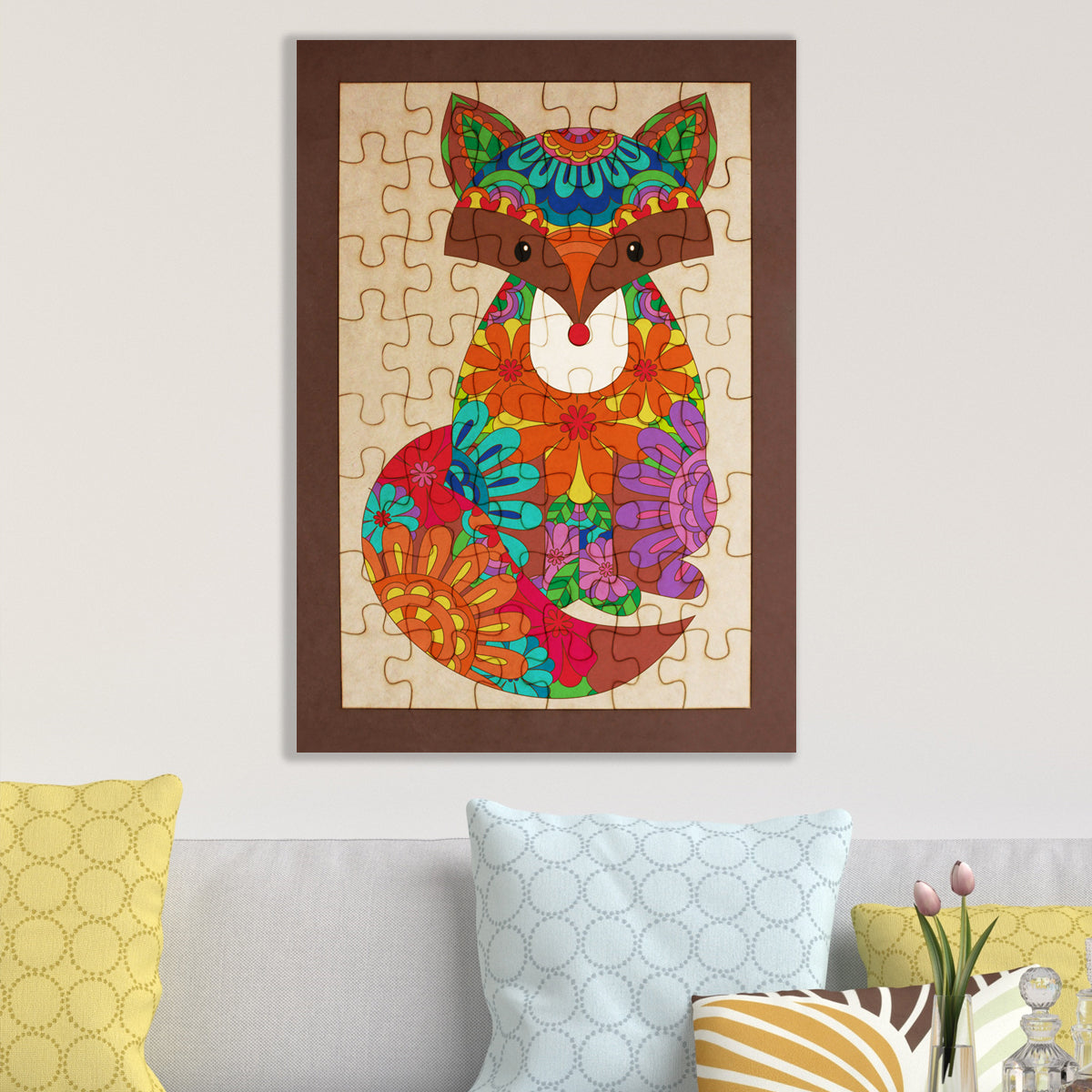 Rompecabezas de animales mandalas - Zorrito mandala