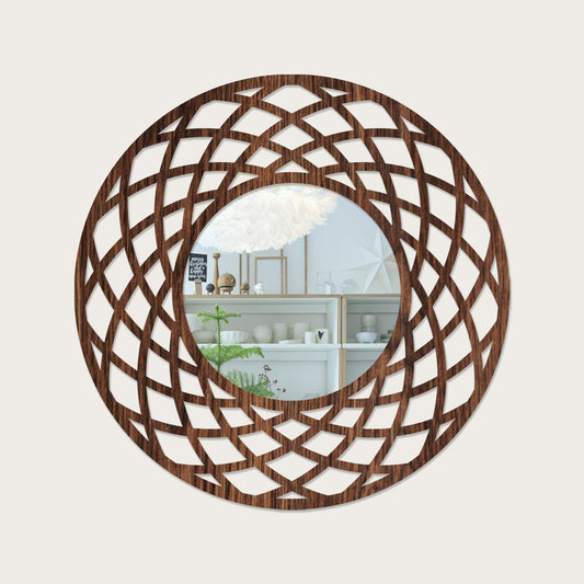 Fractal - Espejo decorativo en madera
