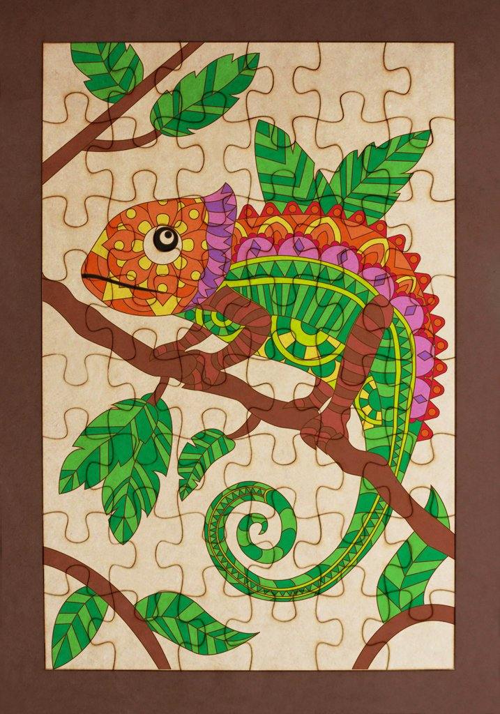 Rompecabezas para pintar - Iguana mandala - FABRITECA