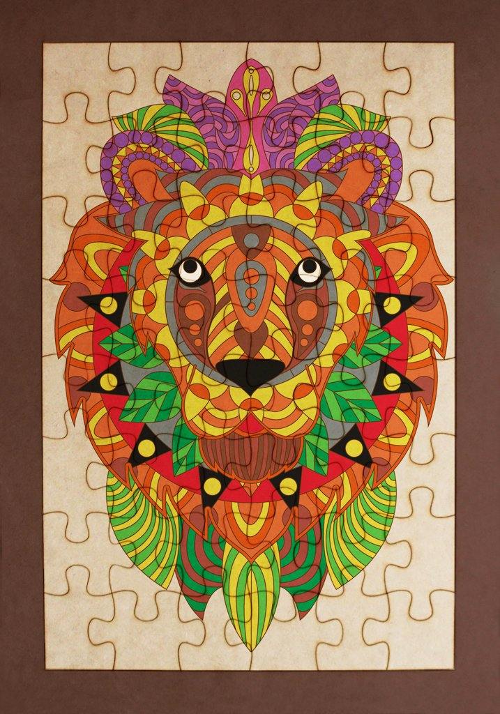 Rompecabezas para pintar - León mandala - FABRITECA