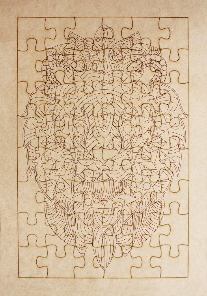 Rompecabezas para pintar - León mandala - FABRITECA