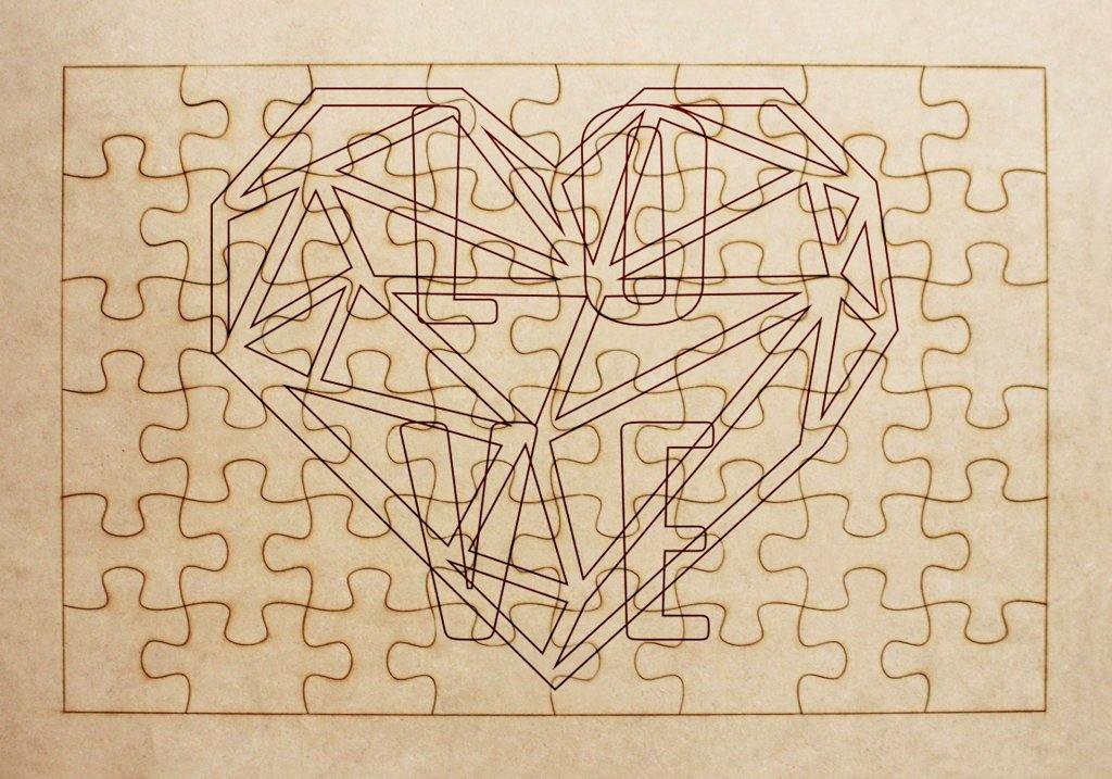 Rompecabezas para pintar - LOVE corazón - FABRITECA