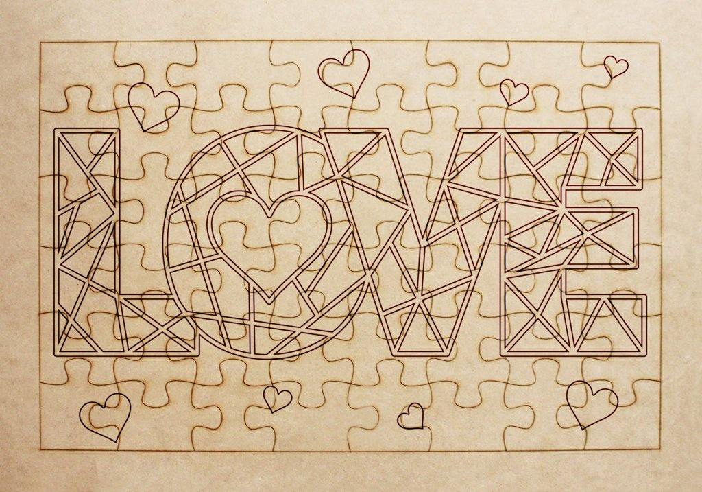 Rompecabezas para pintar -  LOVE palabra - FABRITECA