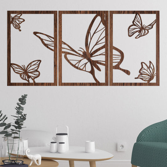 Mariposas - Cuadros trípticos modernos