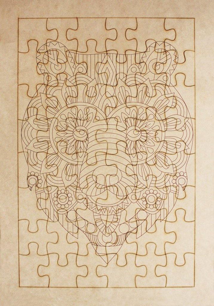 Rompecabezas para pintar - Oso mandala - FABRITECA