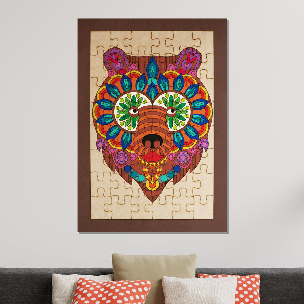 Rompecabezas para pintar - Oso mandala