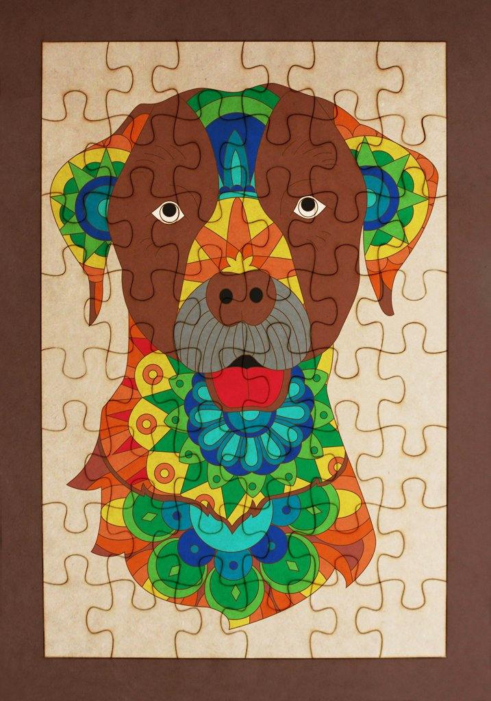 Rompecabezas para pintar - Perro mandala - FABRITECA