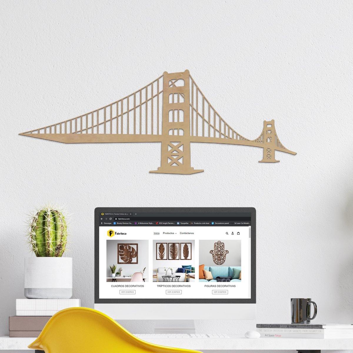 Puente Golden gate - Figura decorativa en madera - FABRITECA