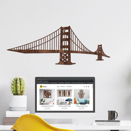 Puente Golden gate - Figura decorativa en madera - FABRITECA