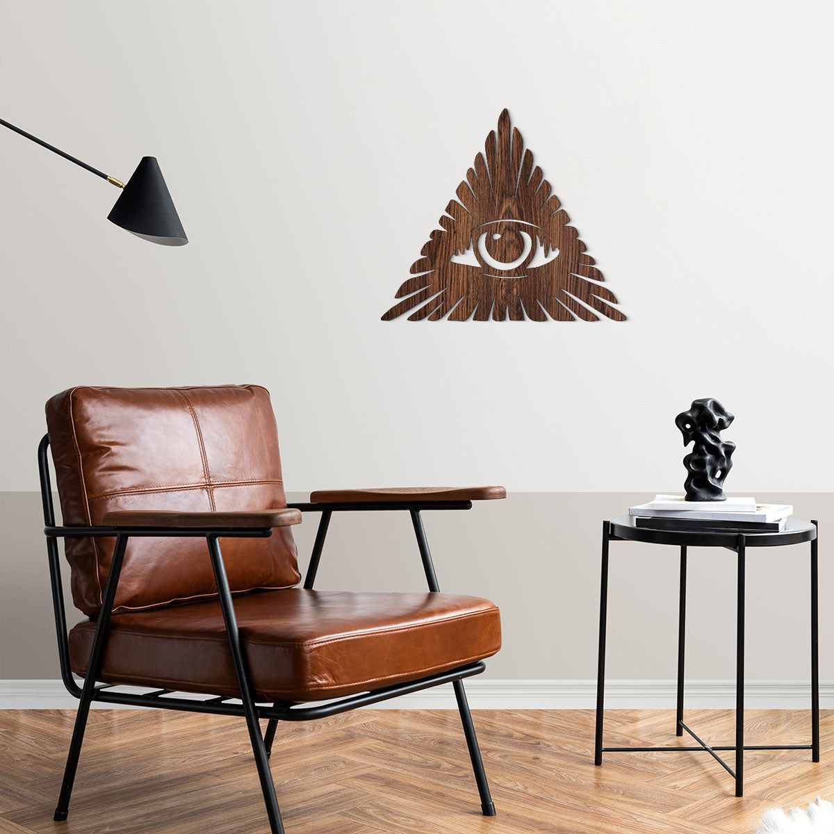 Pirámide ojo - Figura decorativa en madera