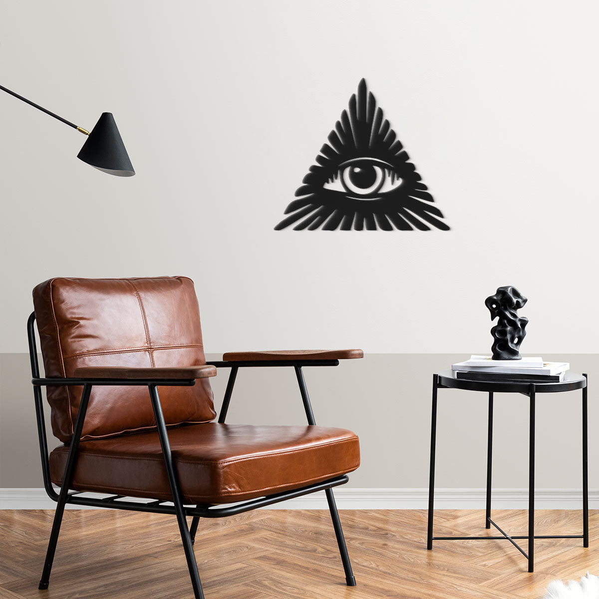 Pirámide ojo - Figura decorativa en madera